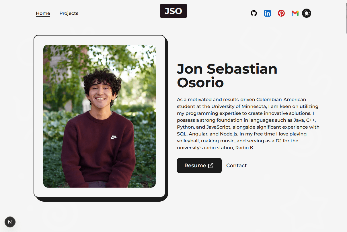 NextJS/Tailwind JSO Portfolio Website